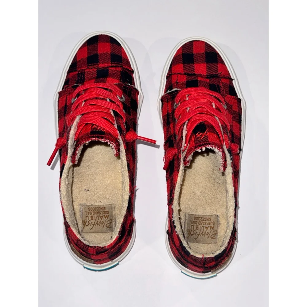 Blowfish Red & Black Buffalo Checkered Sherpa Lined Sneakers